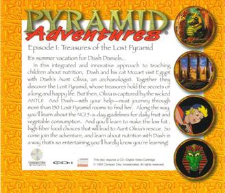 Pyramid Adventures: Episode 1: Treasures of the Lost Pyramid - Box - Back (North America) - 761x650
