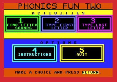 Phonics Fun Two - Screenshot - Game Select (null) - 628x444