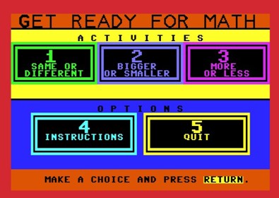 Get Ready for Math - Screenshot - Game Select (null) - 631x448