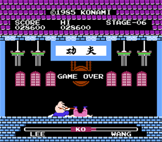 Yie Ar Kung-Fu - Screenshot - Game Over (Japan) - 256x224