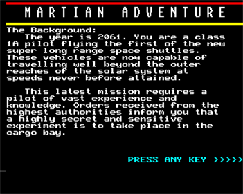 Martian Adventure - Screenshot - Game Title (null) - 320x256