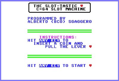 The Slot-tastic C=64 Slot Machine - Screenshot - Game Title (null) - 610x414