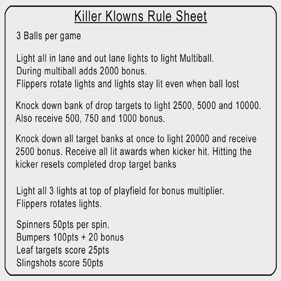Killer Klowns From Outer Space (Ruckage) - Arcade - Controls Information (null) - 512x512