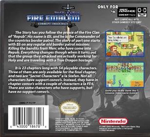 Fire Emblem: Corrupt Theocracy - Box - Back (United States) - 497x453