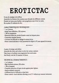 Erotictac - Advertisement Flyer - Back (France) - 850x1203