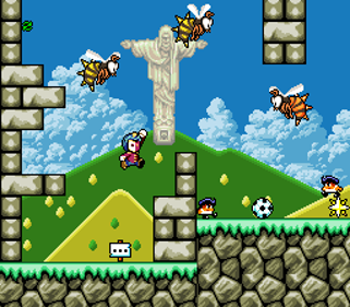 The Dimensional Castle Staring Aeron - Screenshot - Gameplay (World) - 256x224