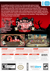 The Tales of Bearsworth Manor: Puzzling Pages - Box - Back (North America) - 487x680