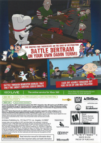 Family Guy: Back to the Multiverse - Box - Back (North America) - 1000x1410