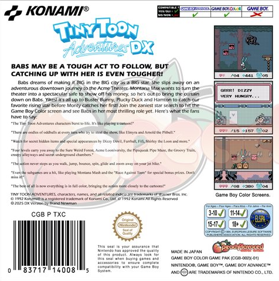 Tiny Toon Adventures DX: Babs' Big Break - Box - Back (World) - 476x479