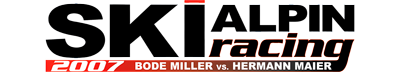 Alpine Ski Racing 2007: Bode Miller vs. Hermann Maier - Clear Logo (Germany) - 400x72