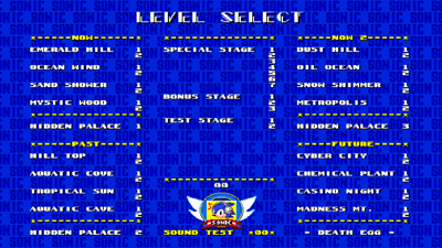 Sonic 2 -Developer Dreams- - Screenshot - Game Select (null) - 2560x1440