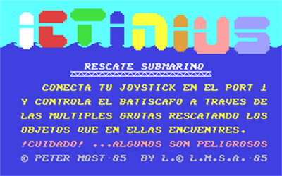 Ictinius: El Rescate Submarino - Screenshot - Game Title (Spain) - 320x200