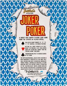 Joker Poker - Advertisement Flyer - Front (North America) - 850x1090