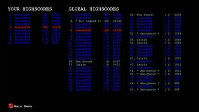 Space Nuggets - Screenshot - High Scores (World) - 1000x562
