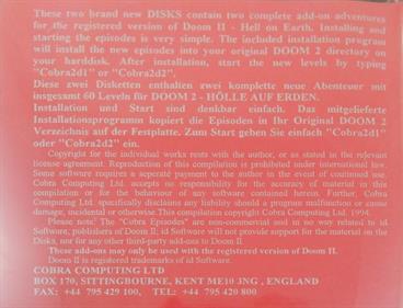 Cobra Doom II Episodes Volume I & II - Box - Back (World) - 1458x1112