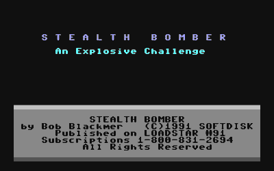 Stealth Bomber: An Explosive Challenge - Screenshot - Game Title (North America) - 320x200