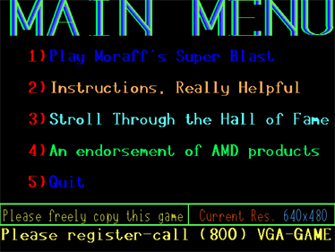 Moraff's Super Blast I - Screenshot - Game Select (null) - 640x480