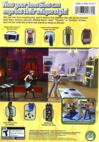 The Sims 2: Teen Style Stuff - Box - Back (North America) - 832x1191