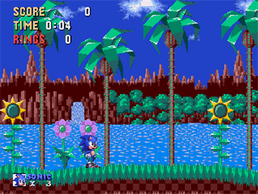 Teen Sonic in Sonic 1 - Screenshot - Gameplay (World) - 1019x765