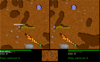 Liero - Screenshot - Gameplay (World) - 320x200