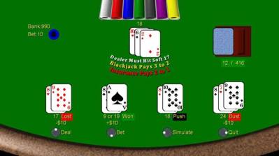 Blackjack Strategy King - Screenshot - Gameplay (World) - 1000x562