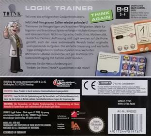 Think: Training fuer den Kopf: Logik Trainer: Think Again - Box - Back (Europe) - 1400x1258