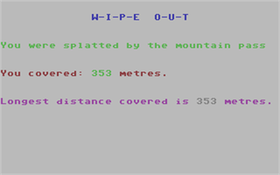 Downhill: Ski Jump - Screenshot - Game Over - 320x200