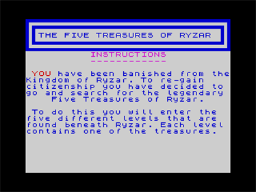 The Five Treasures of Ryzar - Screenshot - Game Title (null) - 640x480