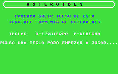 Asteroides - Screenshot - Game Title (Spain) - 320x200