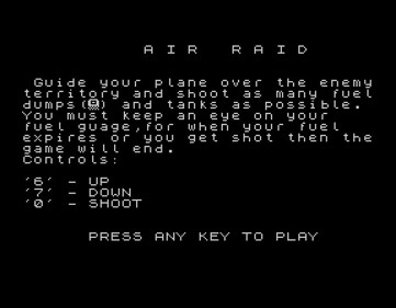 Air Raid (Neil Bates) - Screenshot - Game Title (null) - 576x448