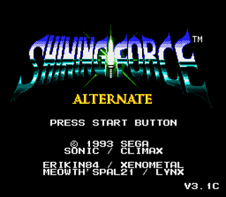 Shining Force: Alternate - Screenshot - Game Title (World) - 256x224