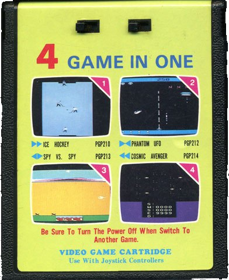 4 Game in One: Ice Hockey / Phantom UFO / Spy Vs. Spy / Cosmic Avenger - Cart - Front (Europe) - 392x479