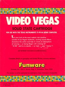 Video Vegas - Box - Back (North America) - 830x1108