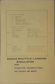 Space Shuttle Landing Simulator - Box - Back (North America) - 740x1115