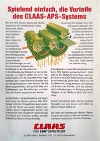 Das CLAAS APS Spiel - Box - Back (Germany) - 2075x2920