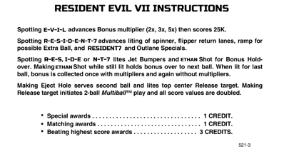 Resident Evil VII - Arcade - Controls Information (null) - 1778x964