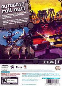 Transformers Prime: The Game - Box - Back (North America) - 777x1080