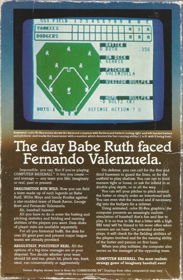 Computer Baseball - Box - Back (North America) - 800x1223