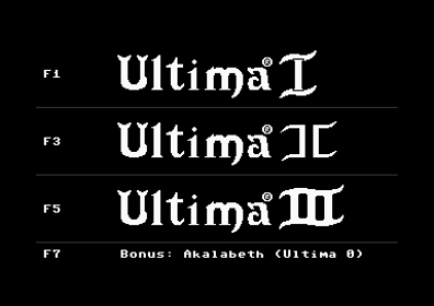 Ultima I-II-III: Trilogy - Screenshot - Game Select (World) - 384x272