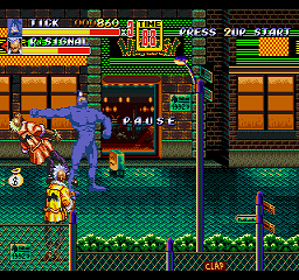 The Tick in Streets of Rage 2 - Screenshot - Gameplay (World) - 256x240