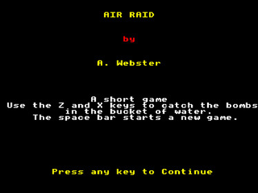 Air Raid (Alan Webster) - Screenshot - Game Title (null) - 1024x768