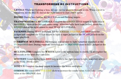 Transformers: Generation One - Arcade - Controls Information (null) - 944x623