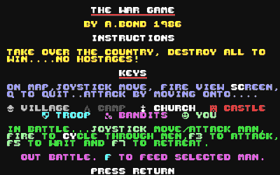 The War Game - Screenshot - Game Title (World) - 320x200