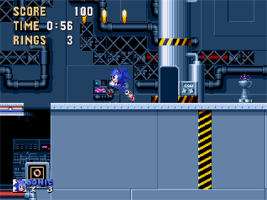 Teen Sonic in Sonic 1 - Screenshot - Gameplay (World) - 1019x763