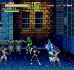 Illustration of Streets of Rage 2 & Power Rangers Crossover