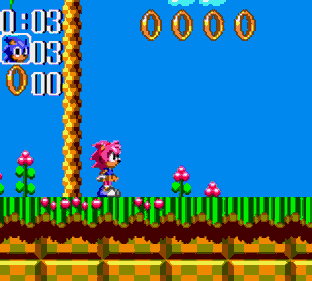 Amy Rose in Sonic Chaos - Screenshot - Gameplay (World) - 160x144
