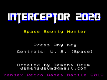 Interceptor 2020 - Screenshot - Game Title (World) - 256x192