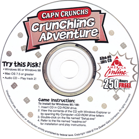Cap'n Crunch's Crunchling Adventure - Disc (North America) - 1389x1393