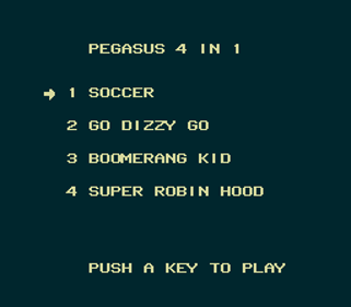 Pegasus Quattro Adventure - Screenshot - Game Select (Europe) - 256x224