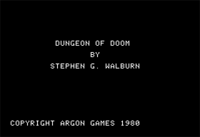 Dungeon of Doom - Screenshot - Game Title (null) - 560x384